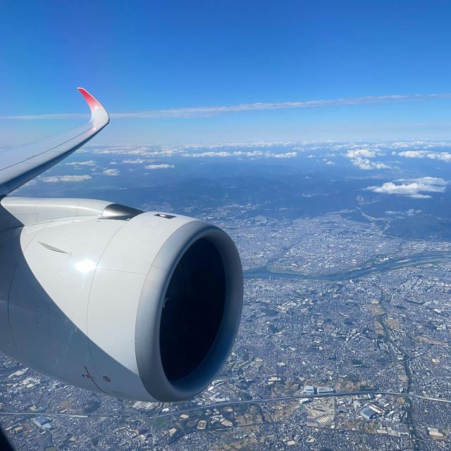 A350の機内から見た景色